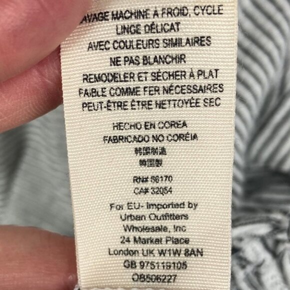 Free People Lexington Striped Off‎ Shoulder Top Size XS Black White Tie Sleeve - Picture 9 of 11